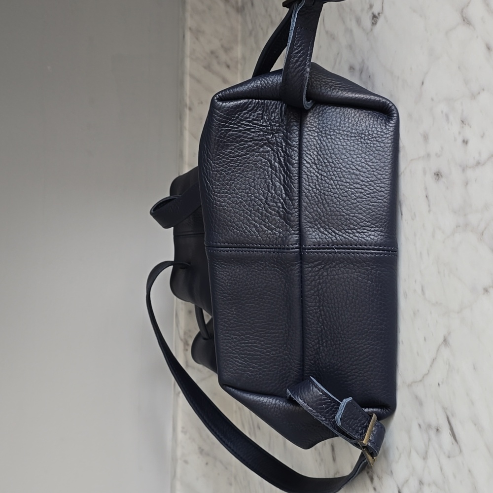 Blue Leather Backpack - Picture 6 of 13